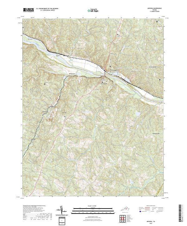 USGS Topographic Map – Arvonia