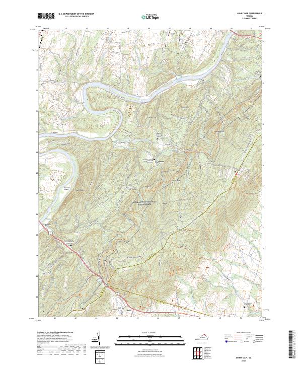 USGS Topographic Map – Ashby Gap