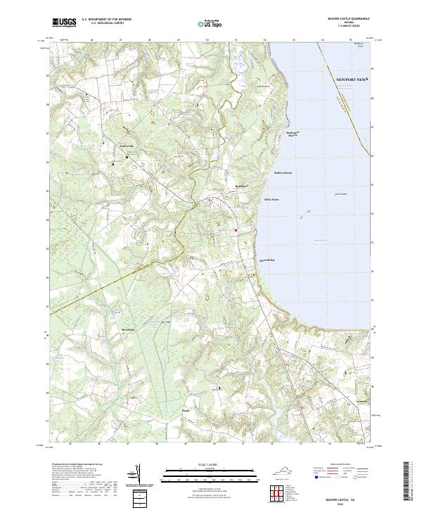 USGS Topographic Map – Bacons Castle