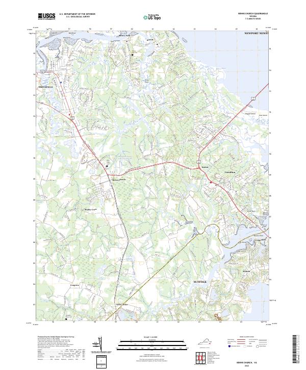USGS Topographic Map – Benns Church