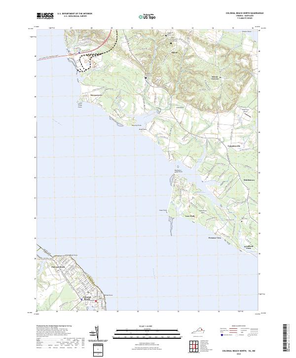 USGS Topographic Map – Colonial Beach North