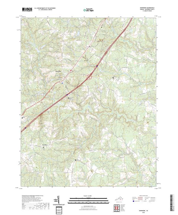 USGS Topographic Map – Dinwiddie