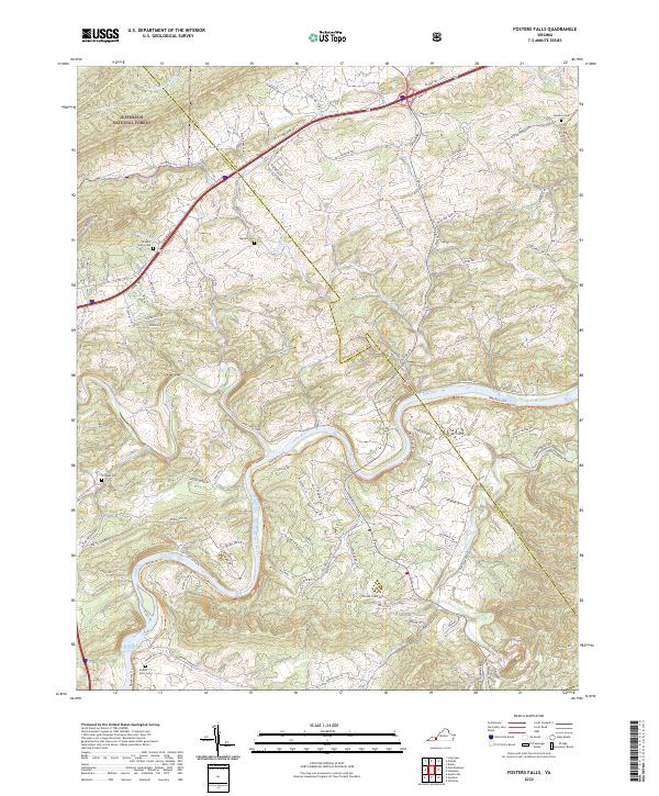 USGS Topographic Map – Fosters Falls