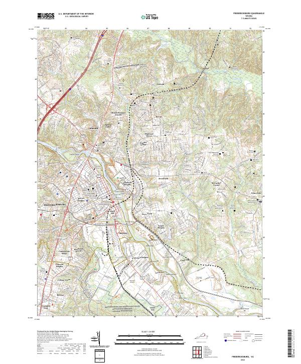 USGS Topographic Map – Fredericksburg