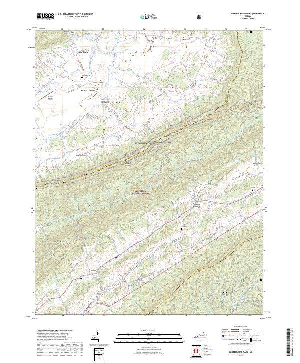 USGS Topographic Map – Garden Mountain
