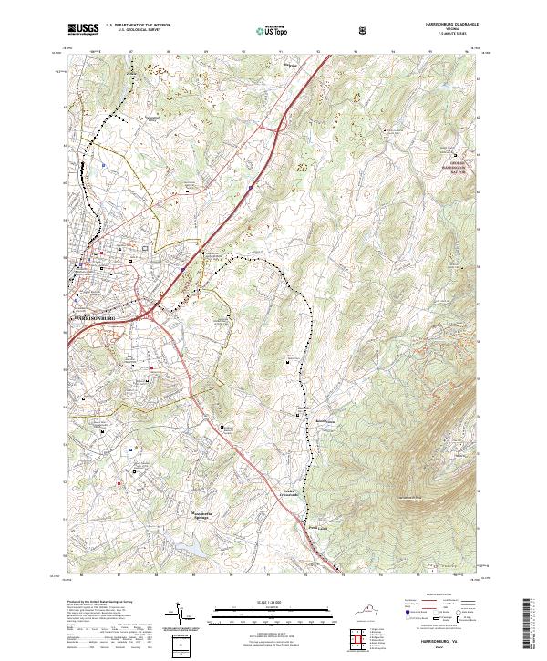 USGS Topographic Map – Harrisonburg