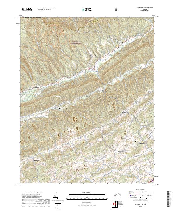 USGS Topographic Map – Hayters Gap