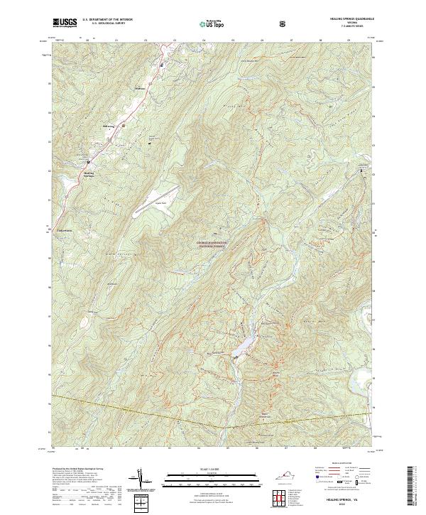 USGS Topographic Map – Healing Springs