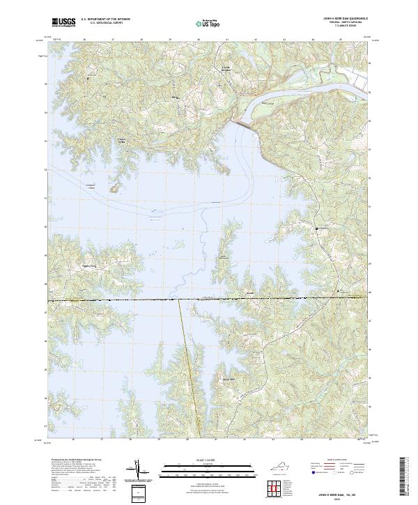 USGS Topographic Map – John H Kerr Dam