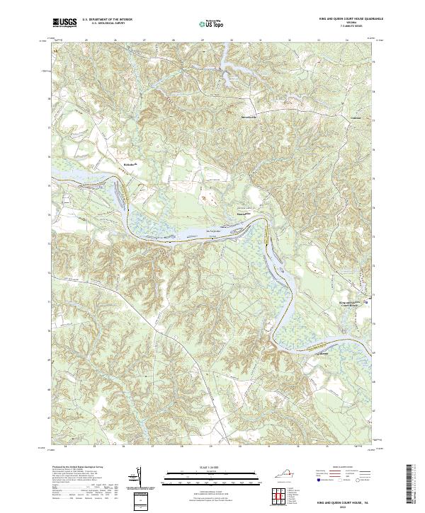 USGS Topographic Map – King And Queen Court House