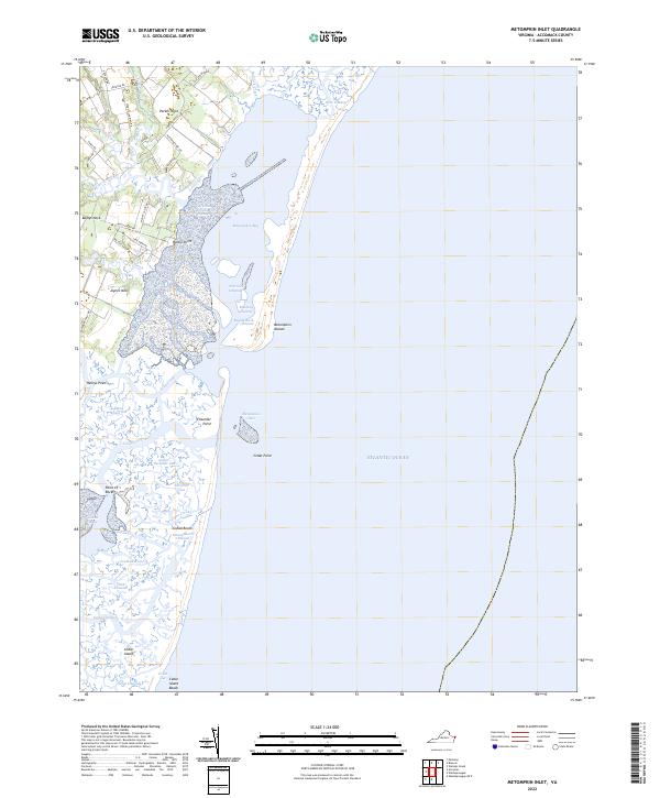 USGS Topographic Map – Metompkin Inlet
