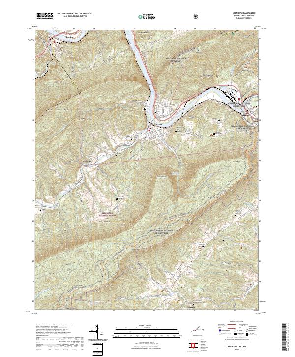 USGS Topographic Map – Narrows