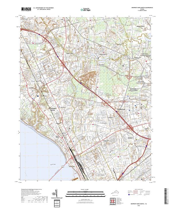 USGS Topographic Map – Newport News North