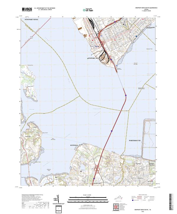 USGS Topographic Map – Newport News South