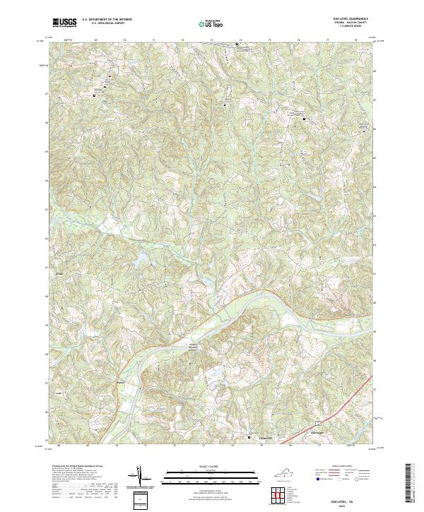 USGS Topographic Map – Oak Level
