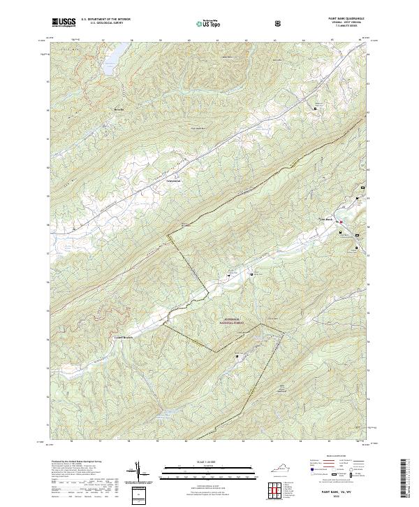 USGS Topographic Map – Paint Bank