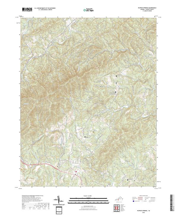 USGS Topographic Map – Patrick Springs