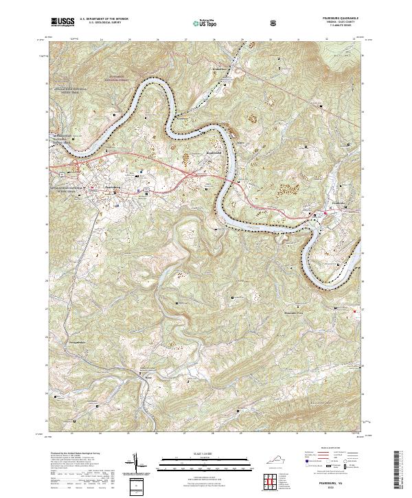 USGS Topographic Map – Pearisburg