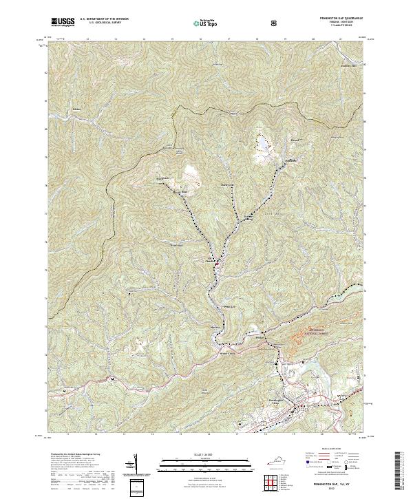 USGS Topographic Map – Pennington Gap