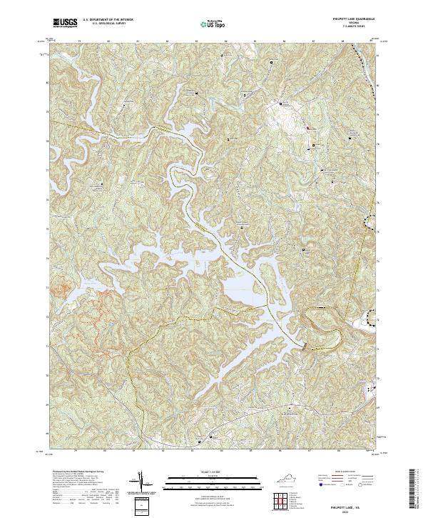 USGS Topographic Map – Philpott Lake