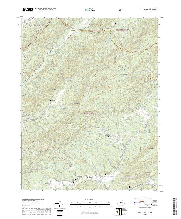 USGS Topographic Map – Potts Creek