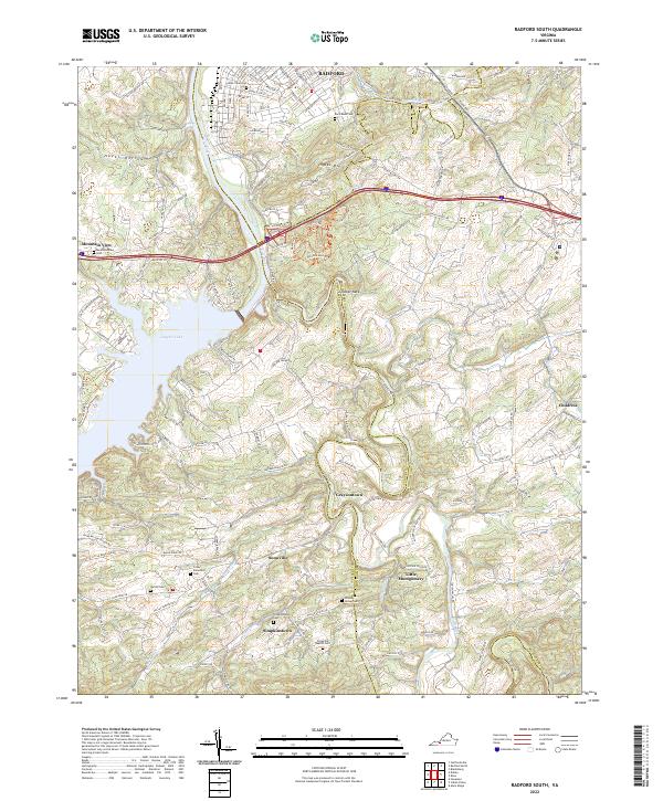 USGS Topographic Map – Radford South