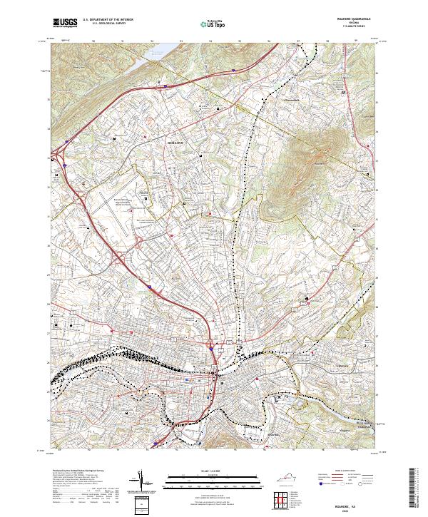 USGS Topographic Map – Roanoke