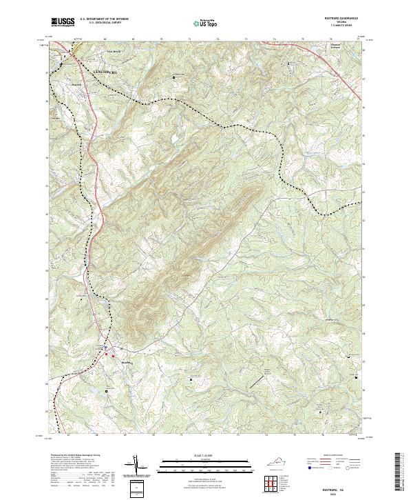 USGS Topographic Map – Rustburg
