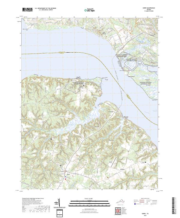 USGS Topographic Map – Surry