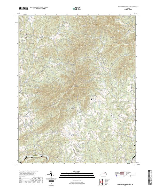 USGS Topographic Map – Tobacco Row Mountain