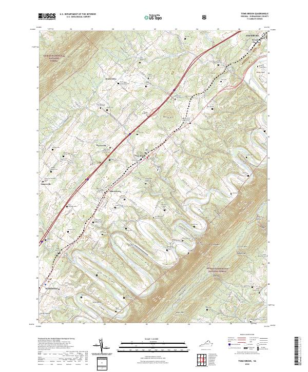 USGS Topographic Map – Toms Brook
