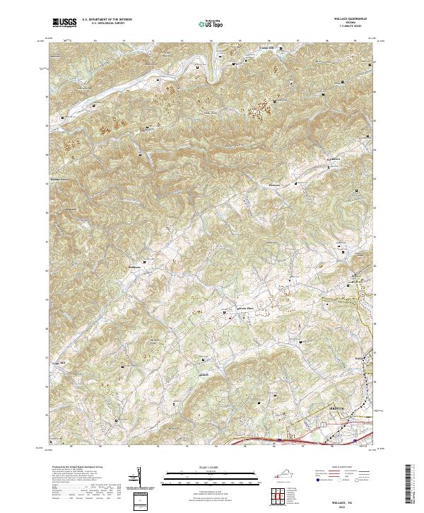 USGS Topographic Map – Wallace