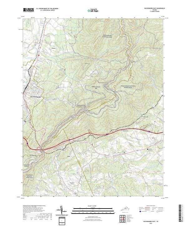USGS Topographic Map – Waynesboro East