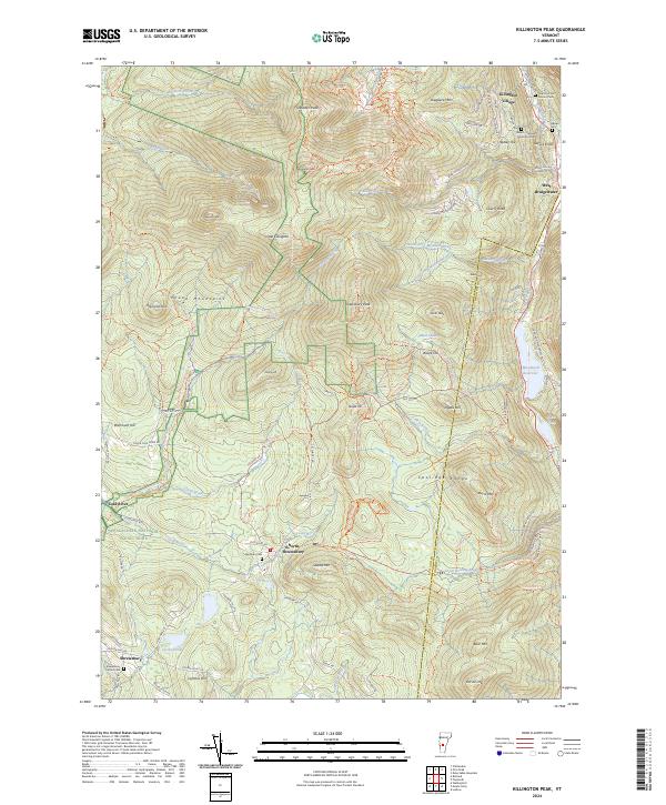 USGS Topographic Map – Killington Peak