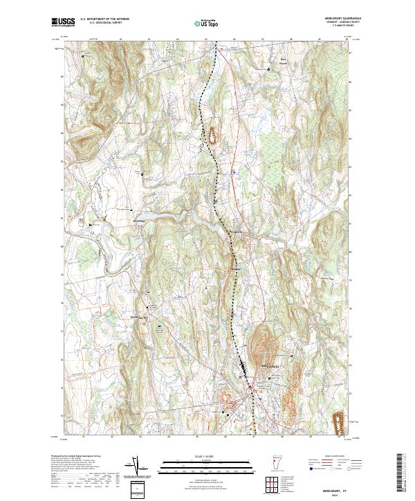 USGS Topographic Map – Middlebury