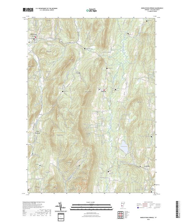 USGS Topographic Map – Middletown Springs