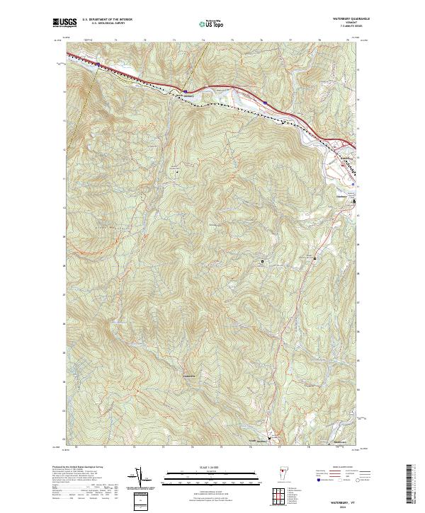 USGS Topographic Map – Waterbury