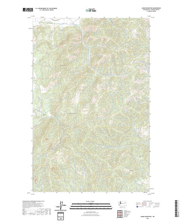 USGS Topographic Map – Adams Mountain