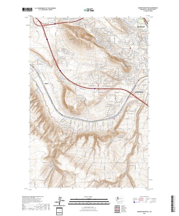 USGS Topographic Map – Badger Mountain