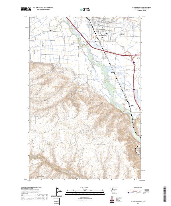 USGS Topographic Map – Ellensburg South