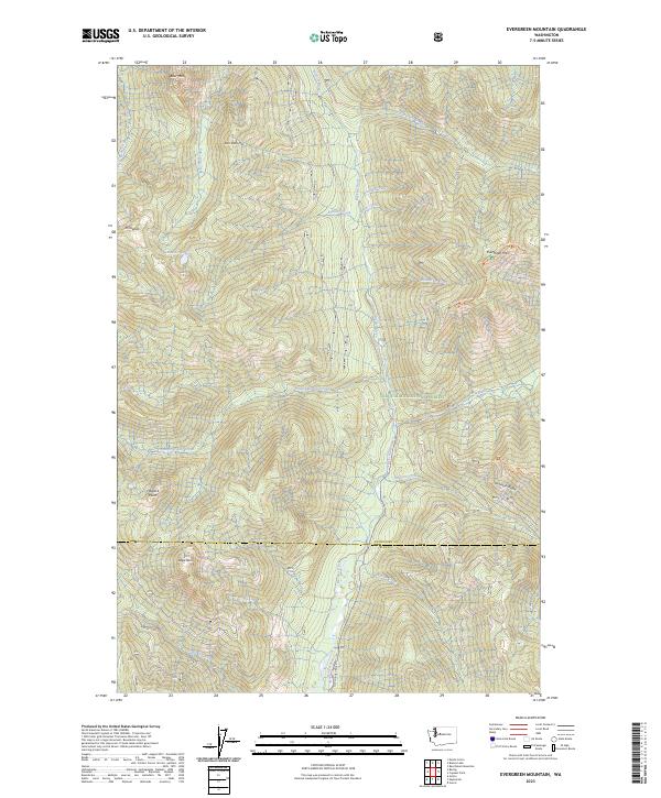 USGS Topographic Map – Evergreen Mountain