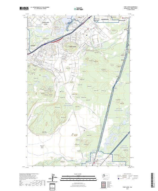 USGS Topographic Map – Fort Lewis