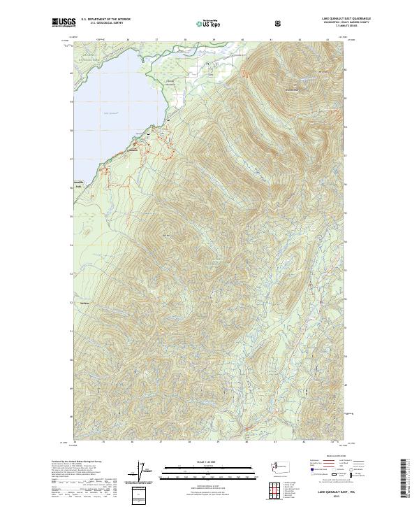 USGS Topographic Map – Lake Quinault East