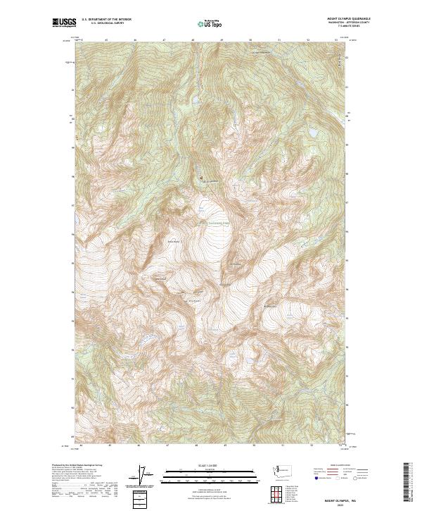USGS Topographic Map – Mount Olympus