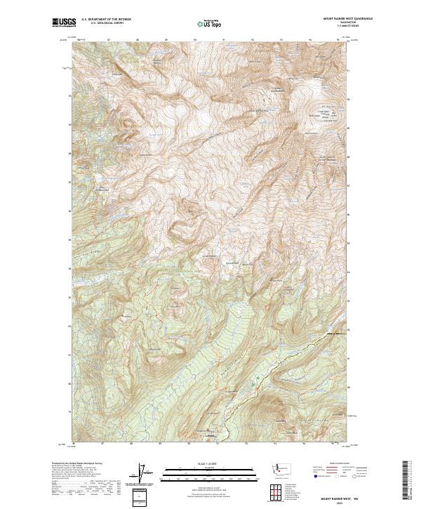 USGS Topographic Map – Mount Rainier West