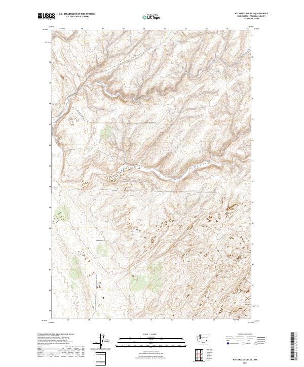 USGS Topographic Map – Rye Grass Coulee
