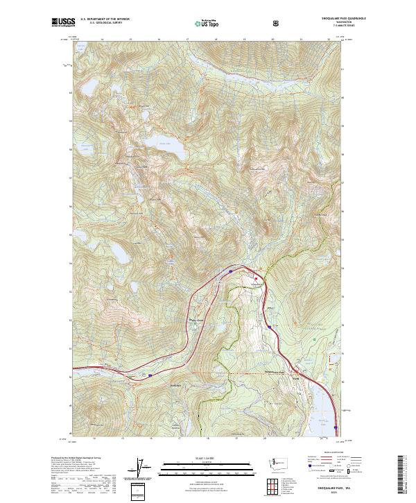 USGS Topographic Map – Snoqualmie Pass