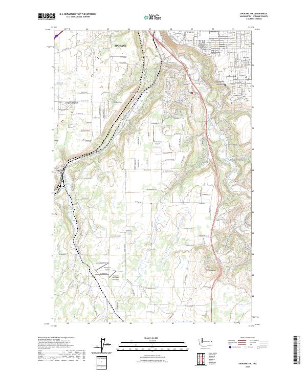USGS Topographic Map – Spokane SW