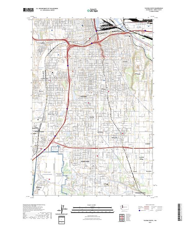 USGS Topographic Map – Tacoma South