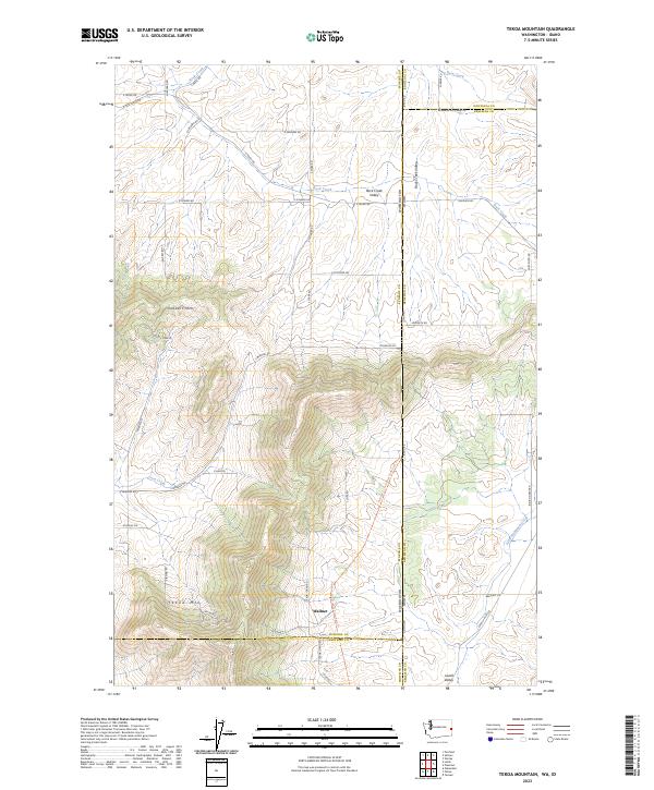 USGS Topographic Map – Tekoa Mountain